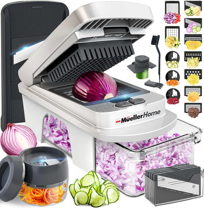 MUELLER HOME Pro-Series 10-in-1 Stainless Steel Multi Vegetable Chopper