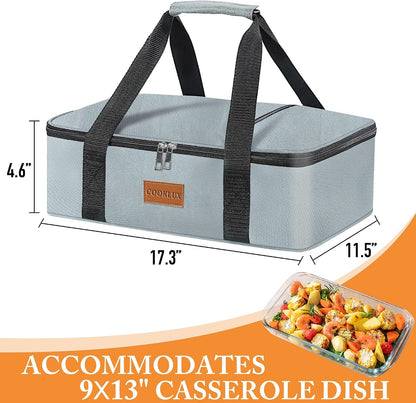 Insulated Casserole Carrier 9x13 Inch, Durable Nylon, Leak-Proof Casserole Dish Carrier, Casserole Carriers for Hot or Cold Food (Christmas)