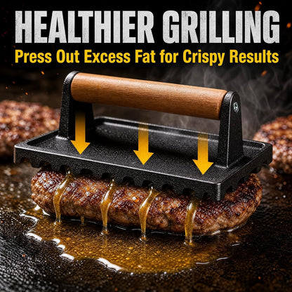 Smash Burger Press Kit, Cast Iron Burger Smasher, Steak Weight