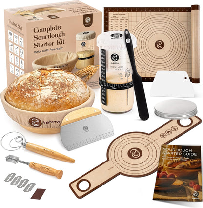 ABIOTO Banneton Baskets with Sourdough Bread Baking Supplies