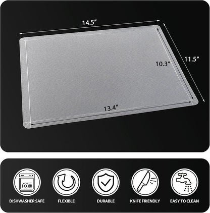 WK Flexible Plastic Cutting Boards Mats for Kitchen, Flexible Non Slip Cutting Mat, Thin Cutting Sheets, BPA Free, Dishwasher Safe, Multi Sizes
