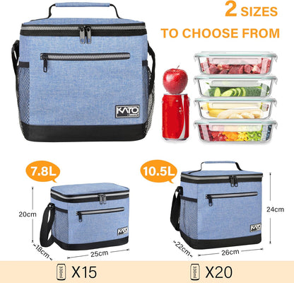 Tirrinia Insulated Lunch Box for Men/Women, Leakproof Lunch Bag for School Work, Large Lunch Tote Kids Boys Girls Student Back to School, Soft Cooler Office Picnic Beach Camping for Adults, Charcoal