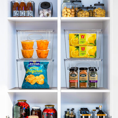 Sorbus 8-Pack Small Clear Plastic Storage Bins – Organizers for Kitchen, Pantry, Fridge, Cabinet & Refrigerator