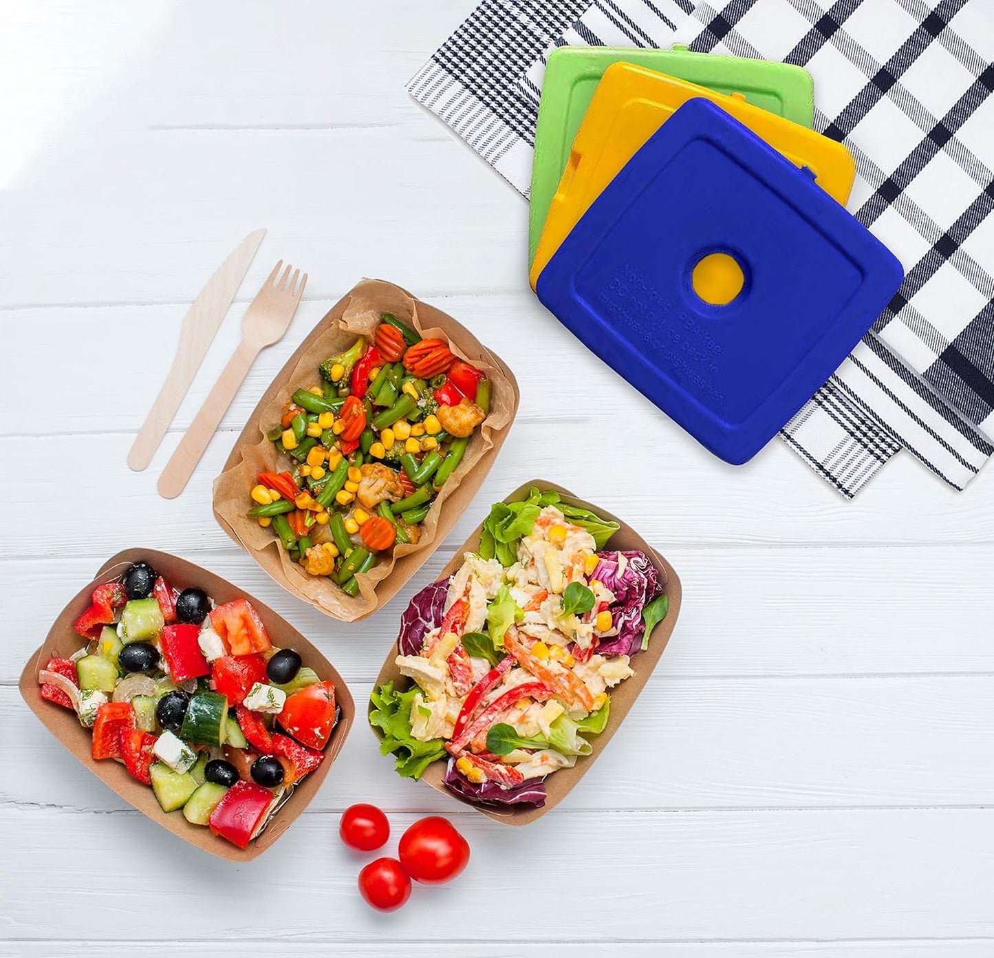 Healthy Packers® Reusable Ice Packs for Lunch Boxes Kids and Adults | Long‑Lasting Thin Freezer Packs for Coolers, Bento Boxes, Lunch Bags, Travel, School Meals, Meal Prep (10-Pack | Square)