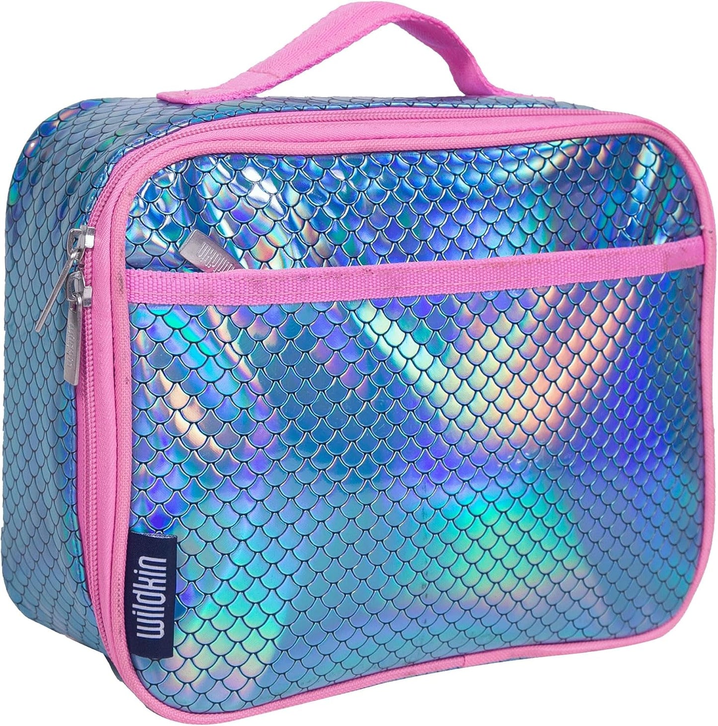 Wildkin Kids Insulated Lunch Box, Keeps Food Hot or Cold, BPA-Free with Mesh Pockets & Easy-Clean Lining – Ideal for School, Travel & Daycare – Holographic