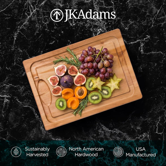 J.K. Adams Farmhouse Maple Carving Board, Juice Groove, 20" x 14" x 3/4"