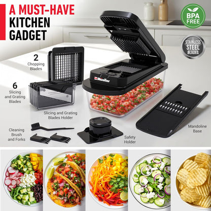 MUELLER HOME Pro-Series 10-in-1 Stainless Steel Multi Vegetable Chopper