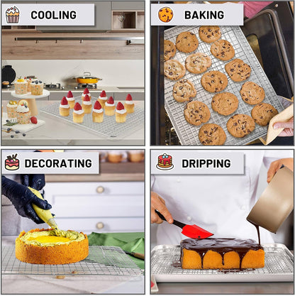 TeamFar Cooling Rack, 8.75”x6.25” Stainless Steel Baking Grid Wire Rack