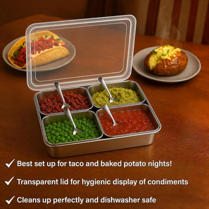 Stainless Steel Yakumi Pan, Yakumi Pans, Yakumi Mise En Place, Mise En Place Containers, Japanese Food Container, Condiment Containers, Multi Compartment Food Containers (8 Compartment)