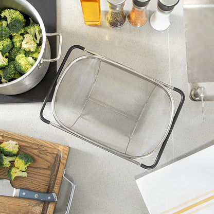 Restaurantware 6 qt Stainless Steel Over The Sink Colander
