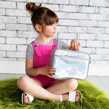 Wildkin Kids Insulated Lunch Box, Keeps Food Hot or Cold, BPA-Free with Mesh Pockets & Easy-Clean Lining – Ideal for School, Travel & Daycare – Holographic