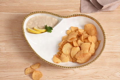 Pampa Bay Titanium-Plated Porcelain 2 Section Serving Piece