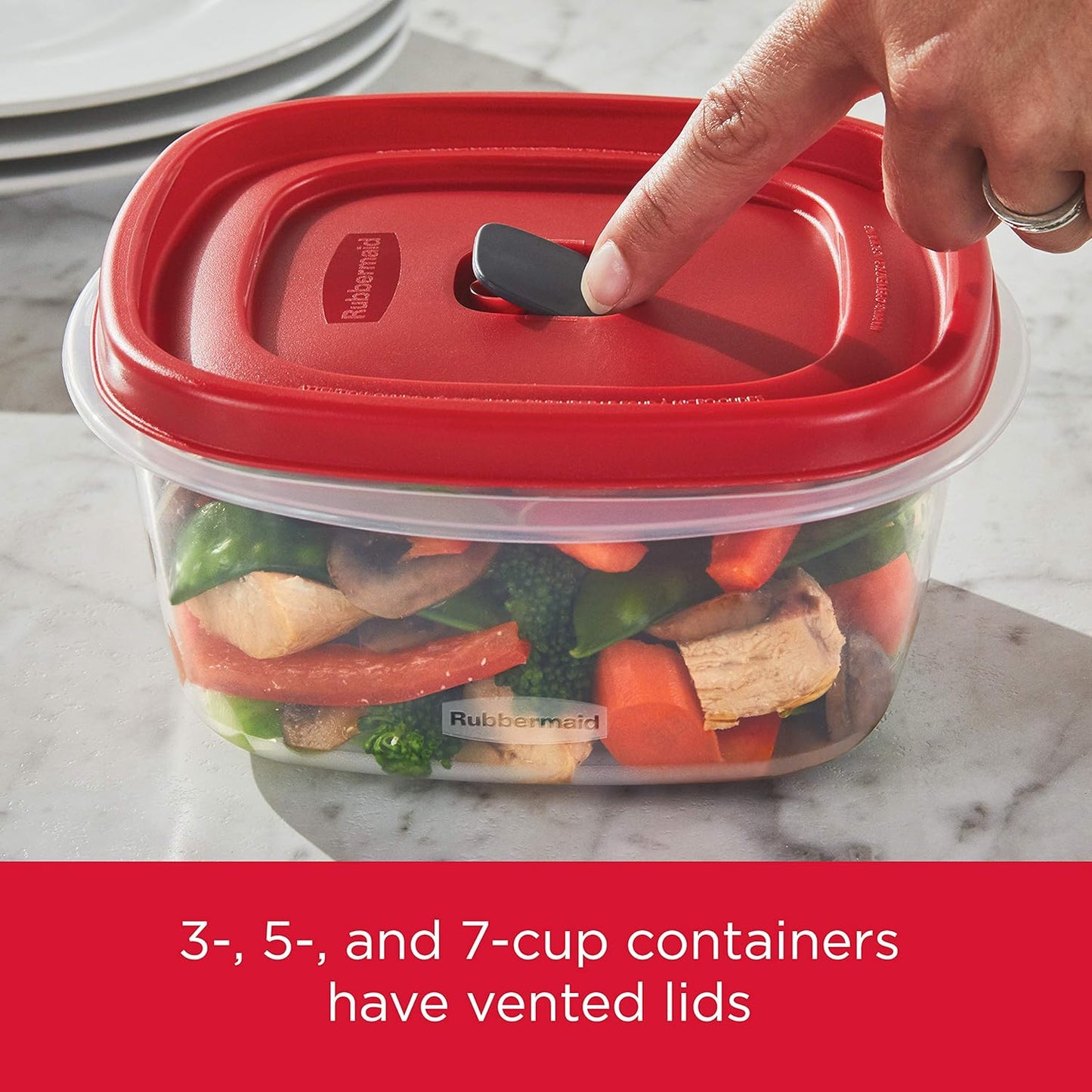 Rubbermaid EasyStore Large Containers, 18-Piece Set, Food Storage Containers with Lids