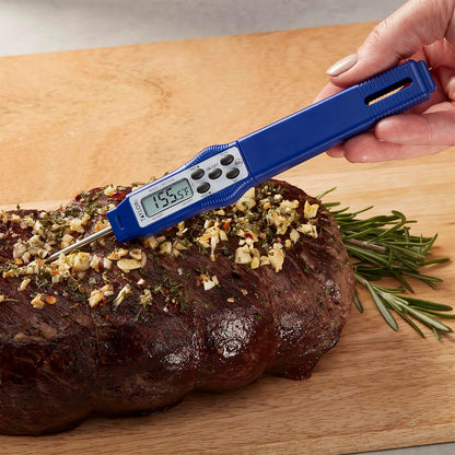 Taylor – Compact Instant-Read Pen Style Digital Kitchen Meat Thermometer - Waterproof Grey - Gray (Blue)
