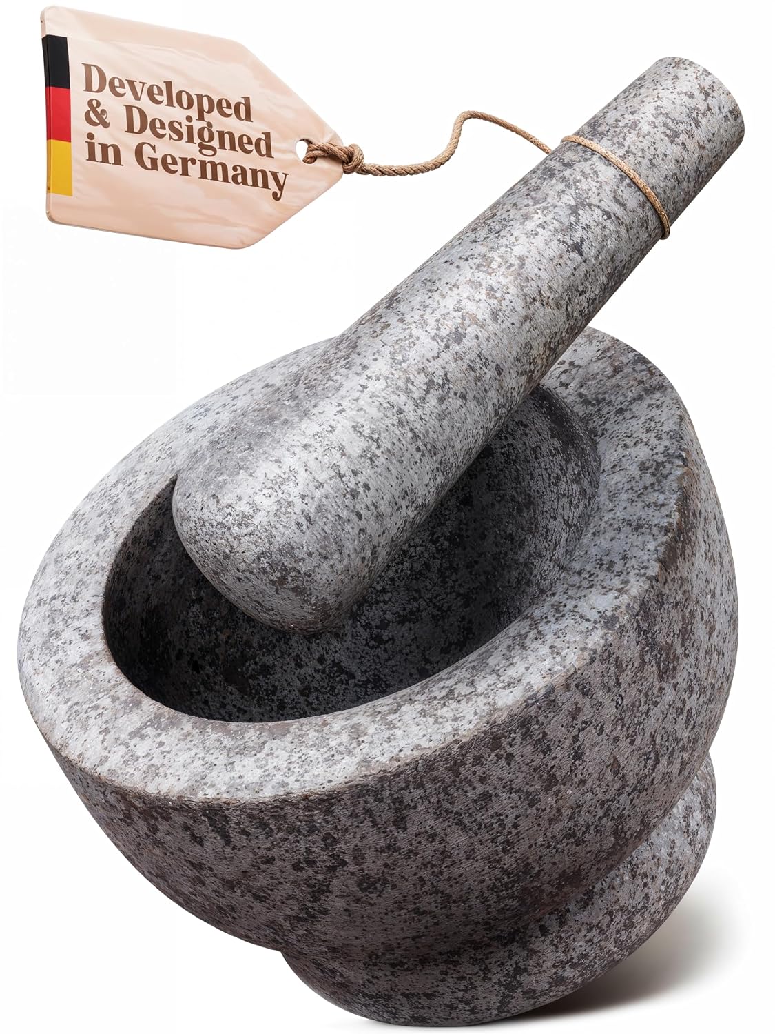 ChefSofi Mortar and Pestle Set (Gray, 2-Cups)