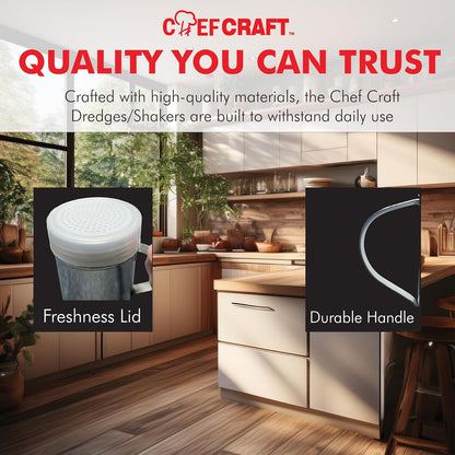 Chef Craft Select Dredger/Shaker, Fine, Stainless Steel