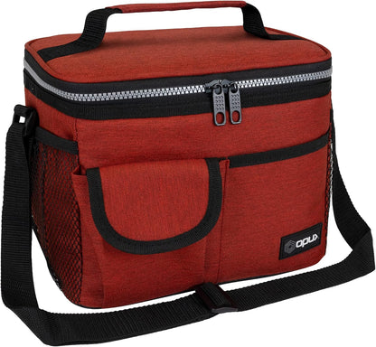 opux Insulated Lunch Bag for Men Women, Leakproof Black Lunch Box for Work, Portable Soft Lunch Cooler Bag with Shoulder Strap, Adult Lunchbox Lunch Pail for Kid Boy Girl School, 14 Can/8L