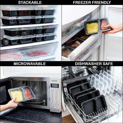 Igluu Meal Prep Containers Reusable (20 Pack) – Food Containers with Lids – Stackable, Microwave, Freezer & Dishwasher Safe – 28oz – 1 Compartment – BPA-Free