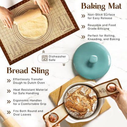 ABIOTO Banneton Baskets with Sourdough Bread Baking Supplies