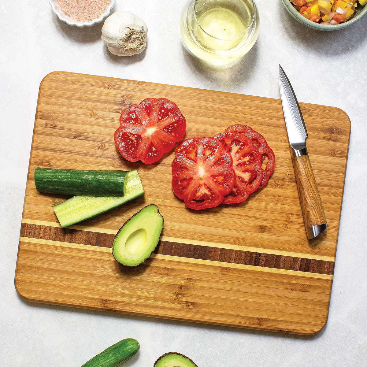 Totally Bamboo Barbados Small Bamboo Cutting Board, 9 x 6.5 Inches