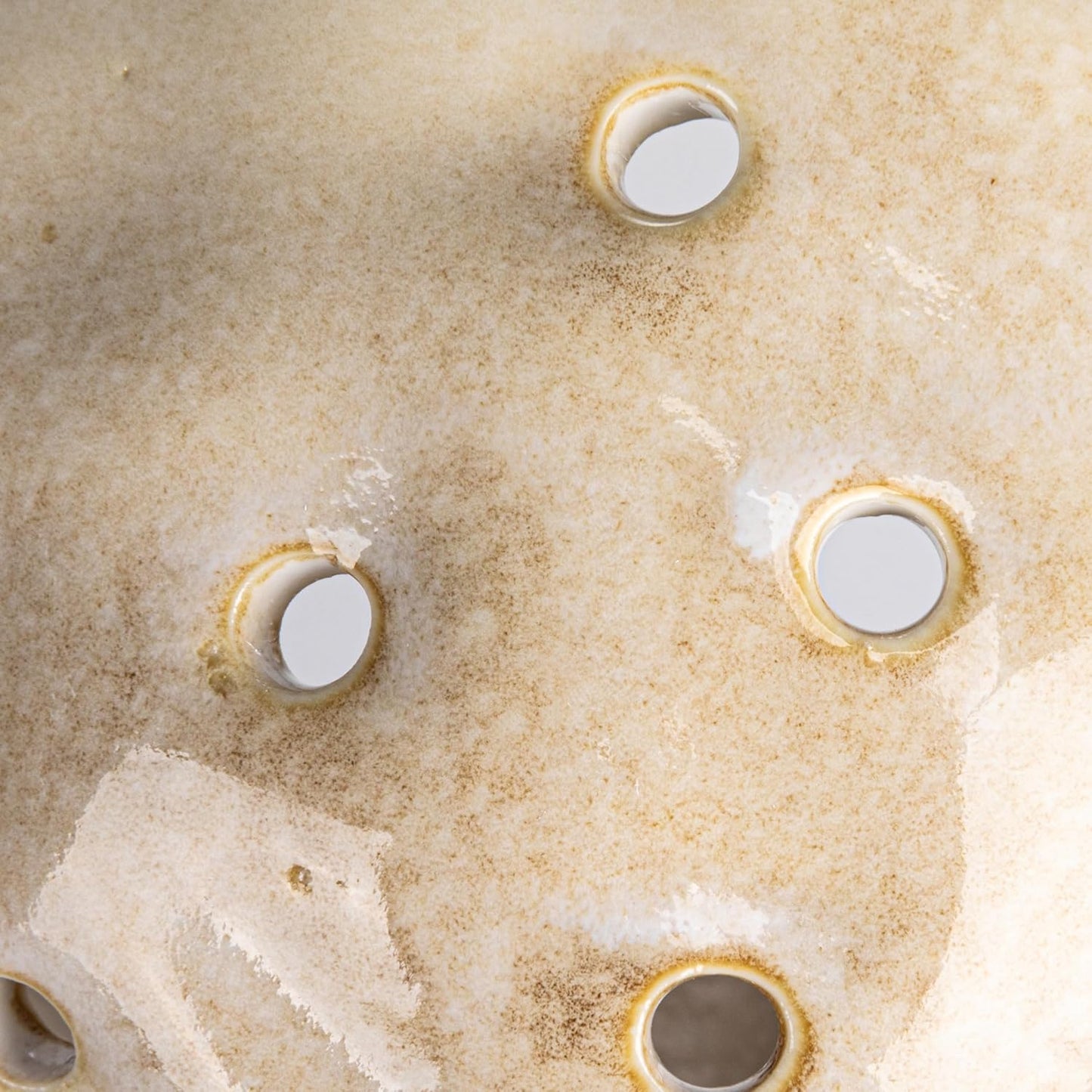 Creative Co-Op Stoneware Colanders with Handles, Set of 2