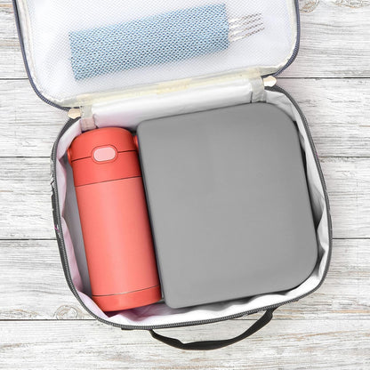 PrimaStella Unbreakable Silicone Lunch Box for Kids and Adults - Divided Leak Proof Bento Box (Slate Blue)