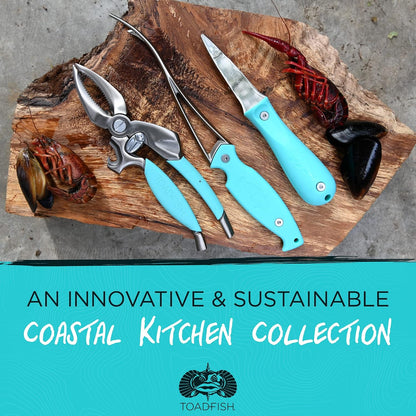 Toadfish Seafood Tool Set, Crab Cracker, Shrimp Deveiner, Oyster Knife