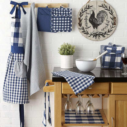 DII Gingham Check Kitchen Collection, Pink, Potholder Set