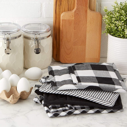 DII Gingham Check Kitchen Collection, Pink, Potholder Set