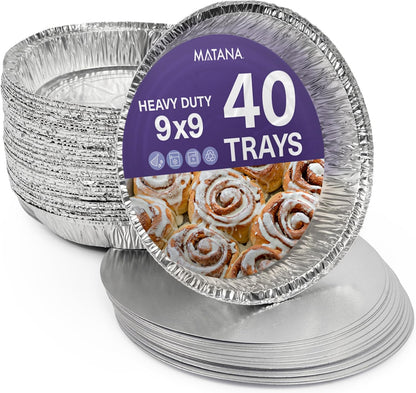 MATANA 25 Pack 10x14 Aluminum Pans, Lasagna Pan Disposable Baking Tin Foil Pan, Half Size Deep Steam Table Pan, Aluminum Tray, Great for Oven Roasting, Chafing, Heating, Serving Food, Parties