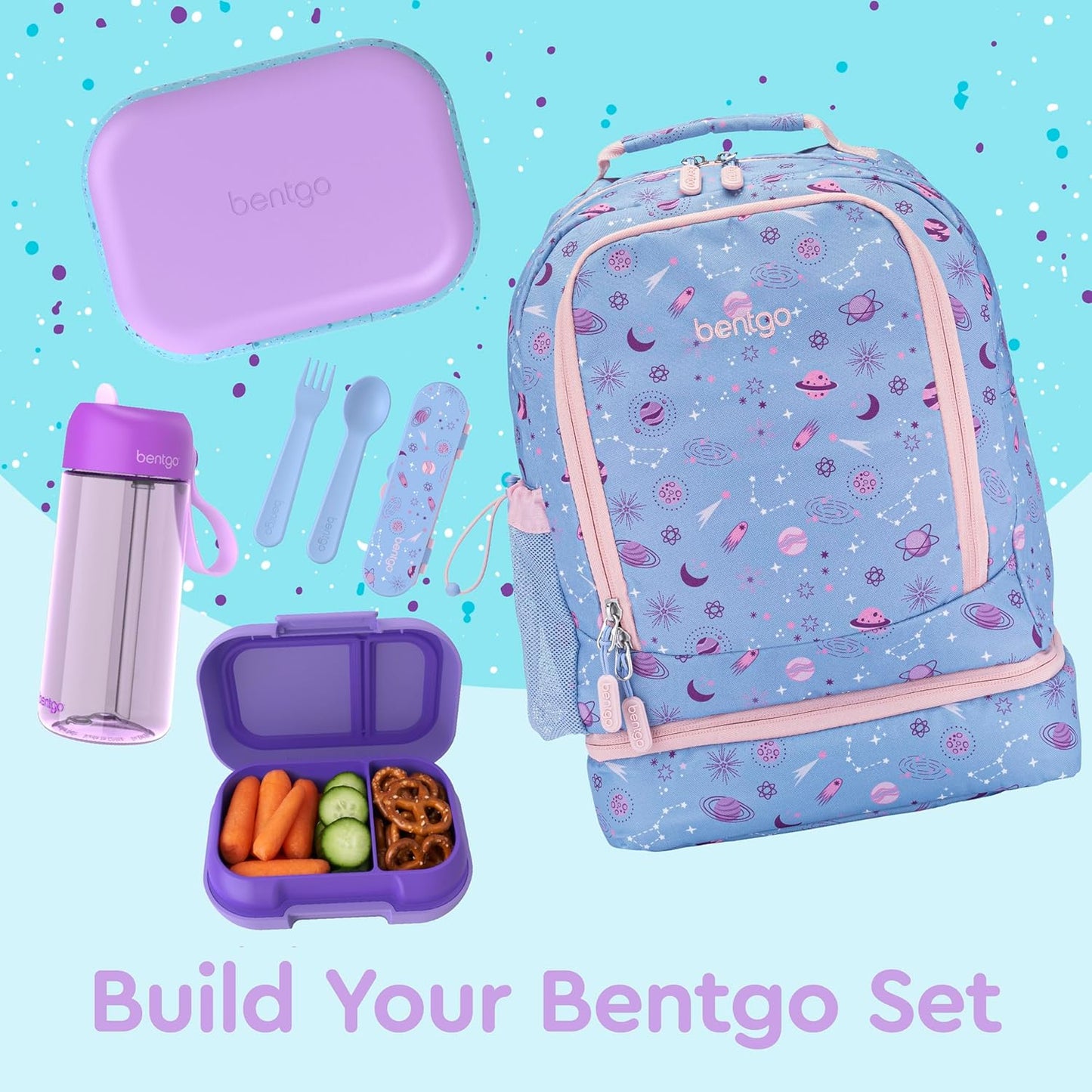Bentgo Chill Kids Leak-Proof Lunch Box - 4-Compartment Bento Box with Built-In Ice Pack, 3.3 Cup Capacity, PFAS & BPA-Free, Microwave & Dishwasher Safe, Ideal Size for Ages 3 to 7 (Truly Teal)