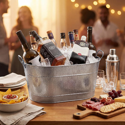 18” Stainless Steel Beverage Tub - 5 Gallon - Gold Handles & Shovel Included - Holds 30 Bottles & Stays Cold for Hours - Use as Wine Bottle Chiller to Beer Bucket Holder - Leak Proof (Gold)