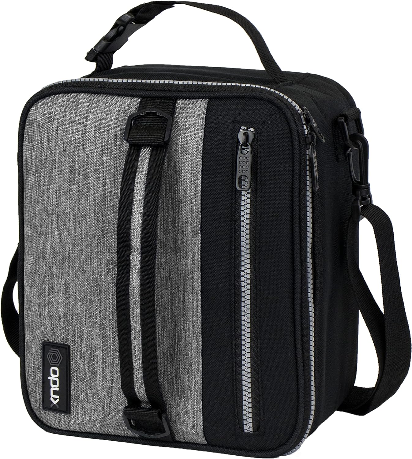 opux Insulated Lunch Box for Men Women Adult, Compact Lunch Bag for Kids Boy Girl Teen, Soft Lunch Cooler Bag for Work School, Leakproof Lunchbox Lunch Pail with Clip-on Buckle, Grey Flowers