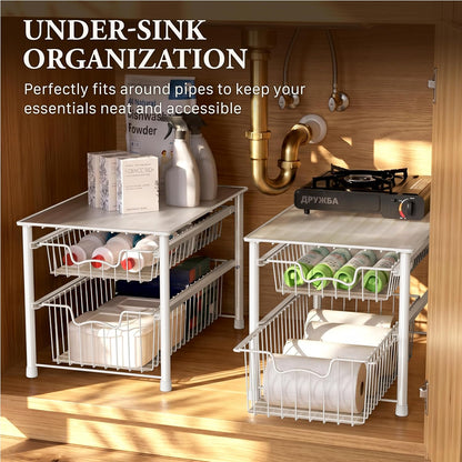 Simple Houseware Stackable Basket Drawer, Chrome