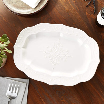 Lenox French Perle Chip and Dip Tray, White -