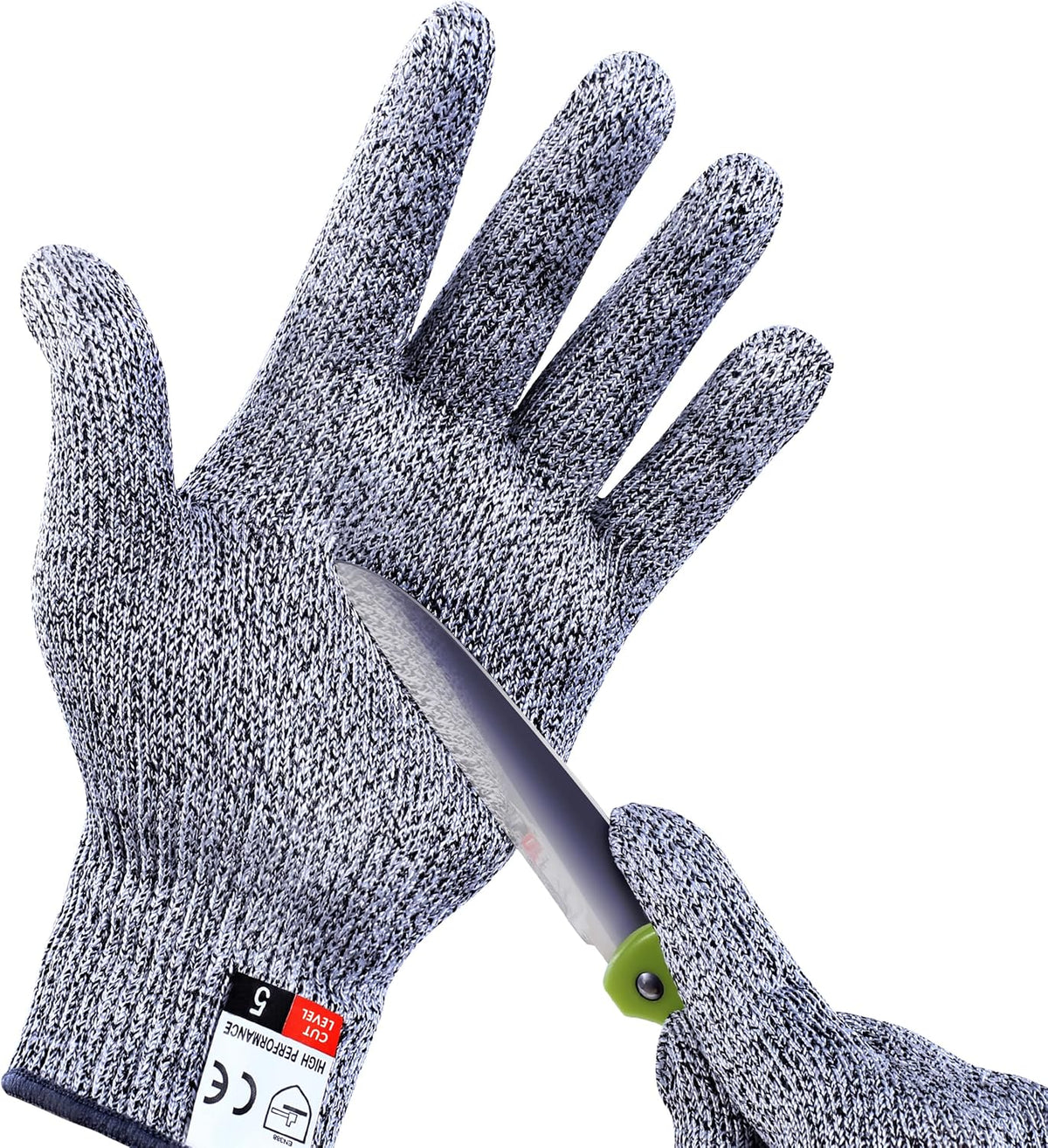 THOMEN 4 PCS (M+L) Cut Resistant Gloves Level 5 Protection for Kitchen, Upgrade Safety Anti Cutting Gloves for Meat Cutting