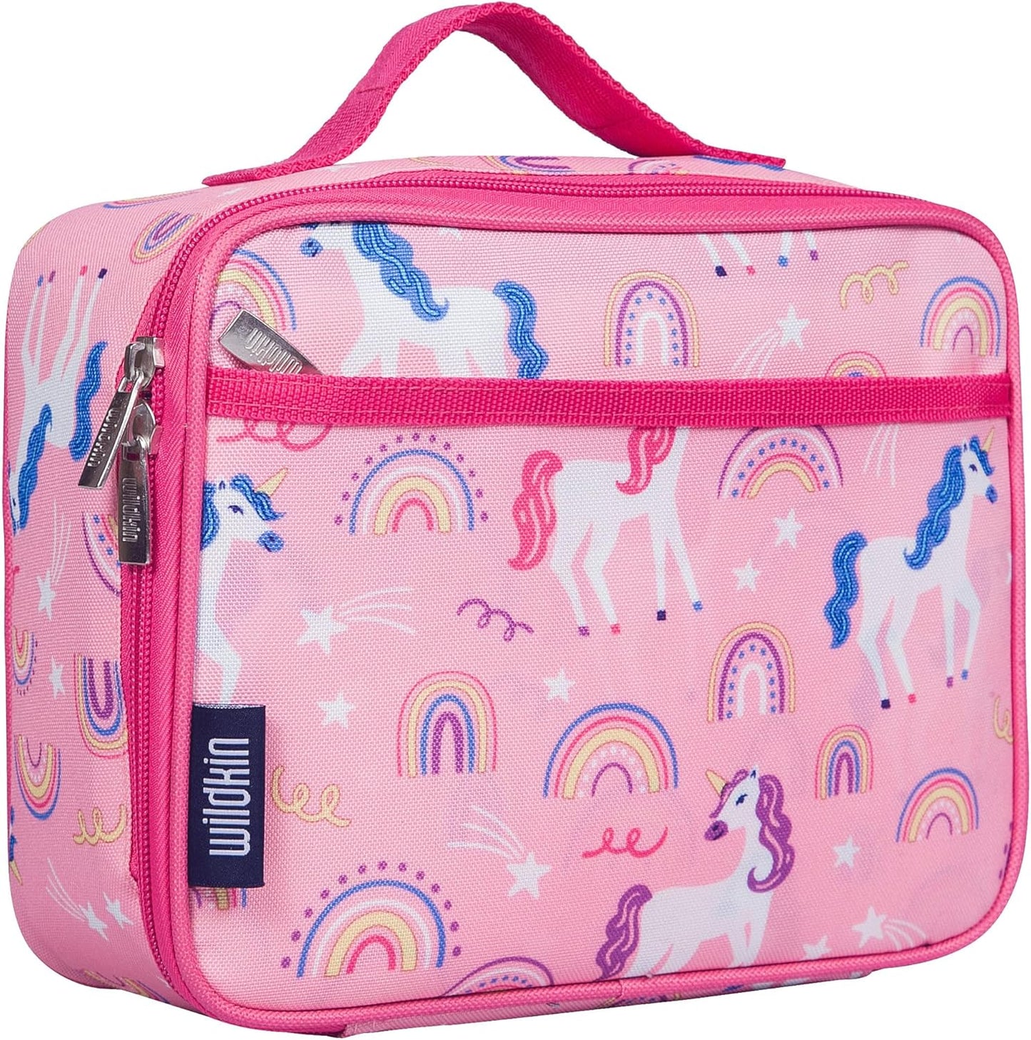 Wildkin Kids Insulated Lunch Box, Keeps Food Hot or Cold, BPA-Free with Mesh Pockets & Easy-Clean Lining – Ideal for School, Travel & Daycare – Holographic