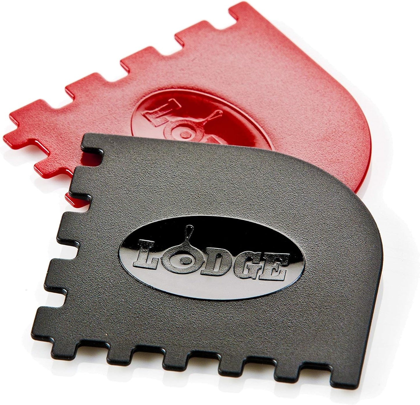 Lodge SCRAPERGPK Durable Grill Pan Scrapers, Red and Black, 2-Pack