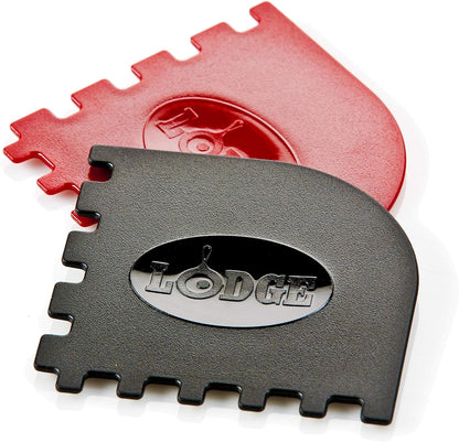Lodge SCRAPERGPK Durable Grill Pan Scrapers, Red and Black, 2-Pack