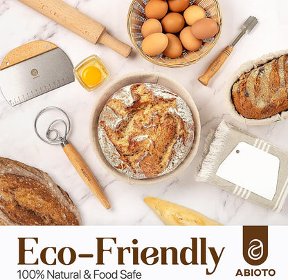 ABIOTO Banneton Baskets with Sourdough Bread Baking Supplies