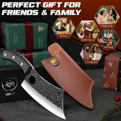 ROCOCO Viking Cleaver Knife Birthday - Kitchen Axe & Sheath Father Gift Men