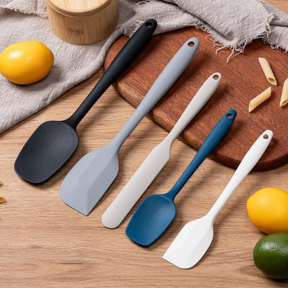 Silicone Spatula Set, 5 Piece Food Grade Rubber Spatulas for Baking, Cooking, and Mixing High Heat Resistant Non Stick Dishwasher Safe BPA-Free (Multicolor)