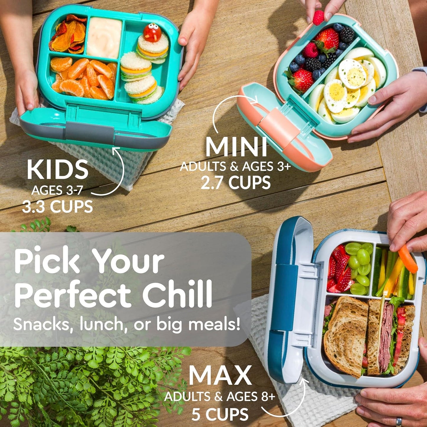 Bentgo Chill Kids Leak-Proof Lunch Box - 4-Compartment Bento Box with Built-In Ice Pack, 3.3 Cup Capacity, PFAS & BPA-Free, Microwave & Dishwasher Safe, Ideal Size for Ages 3 to 7 (Truly Teal)