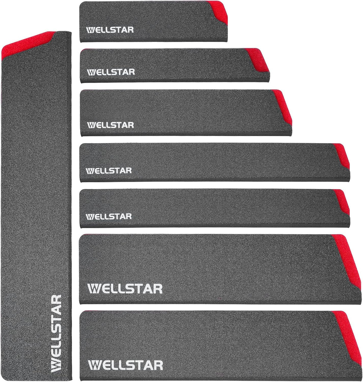WELLSTAR Knife Edge Guards 8 Inch, Universal Blade Covers, BPA Free ABS Protective Blade Sheaths, Non-Scratch Felt Lining Kitchen Knives Covers (Knives not included)