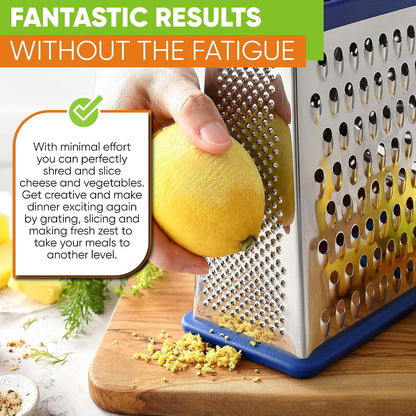 Spring Chef Stainless Steel XL Cheese Grater for Kitchen, Green