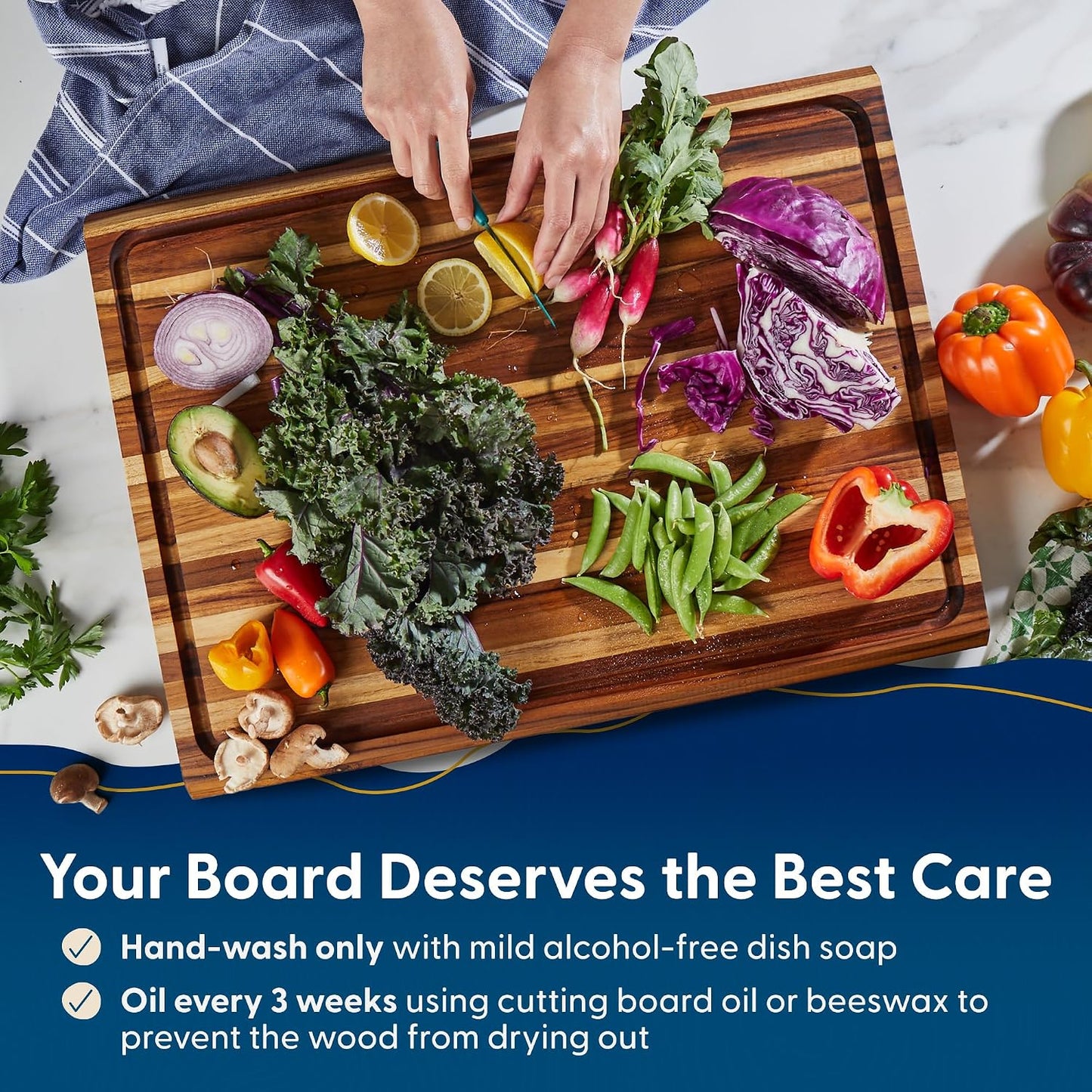 Sonder Los Angeles Doheny Wood Cutting Board Set | Acacia Edge Grain Cutting Board for Kitchen with Juice Groove | Perfect for Compact Daily Use | Gift Box Included | 14x10x1 in & 12x8x1 in