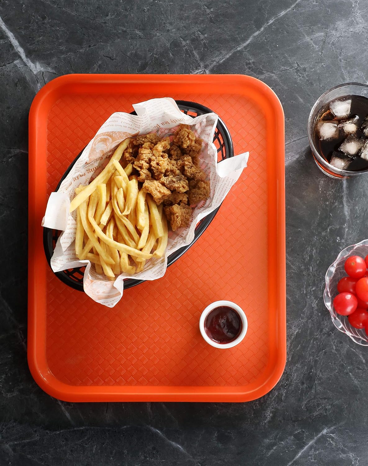 New Star Foodservice Fast Food Tray, Set of 12 (Black, 12 by 16-Inch)