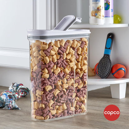 Copco Clear Cereal Storage Container 4.75 Qt - Airtight Flip-Top Lid, BPA-Free Plastic, Pantry Organizer for Dry Food, Cereal, Pasta, Nuts, Pet Food - Space-Saving Kitchen Storage Bin