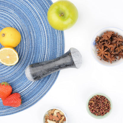 Tianman Marble Replacement Pestle 5.9" Length Polished, Use Pestle on Both Ends (Only Pestle Mortar Not Included) (Grey Marble Polished)