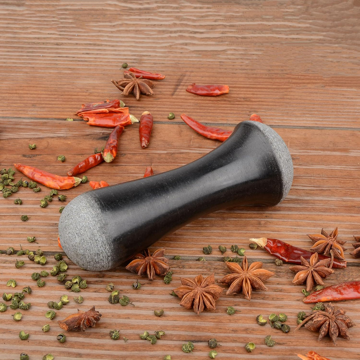 Tianman Marble Replacement Pestle 5.9" Length Polished, Use Pestle on Both Ends (Only Pestle Mortar Not Included) (Grey Marble Polished)